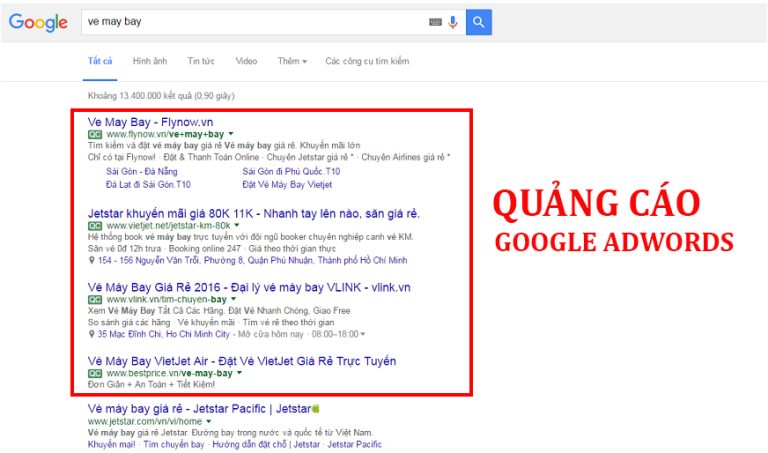 Chi phí quảng cáo Google giá bao nhiêu tiền?