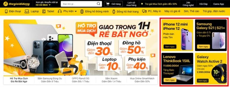 Những mẹo dùng giao diện web mới của Thế Giới Di Động và Điện Máy Xanh